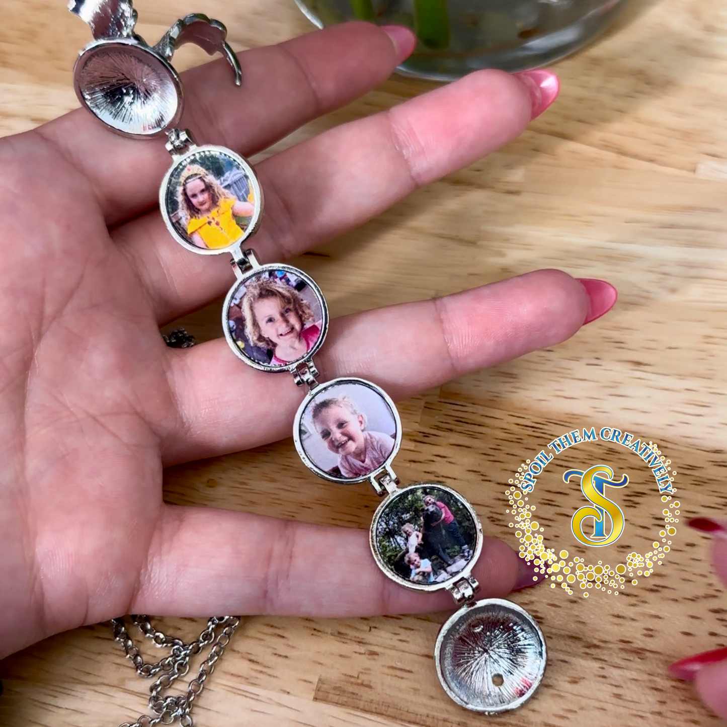 Four Picture Winged Pendant Necklace