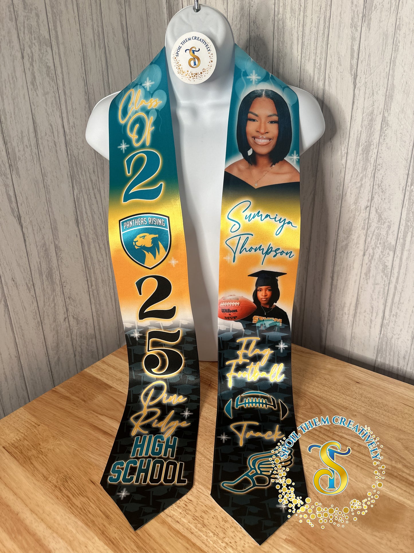 Graduation Stole with 2 Pictures