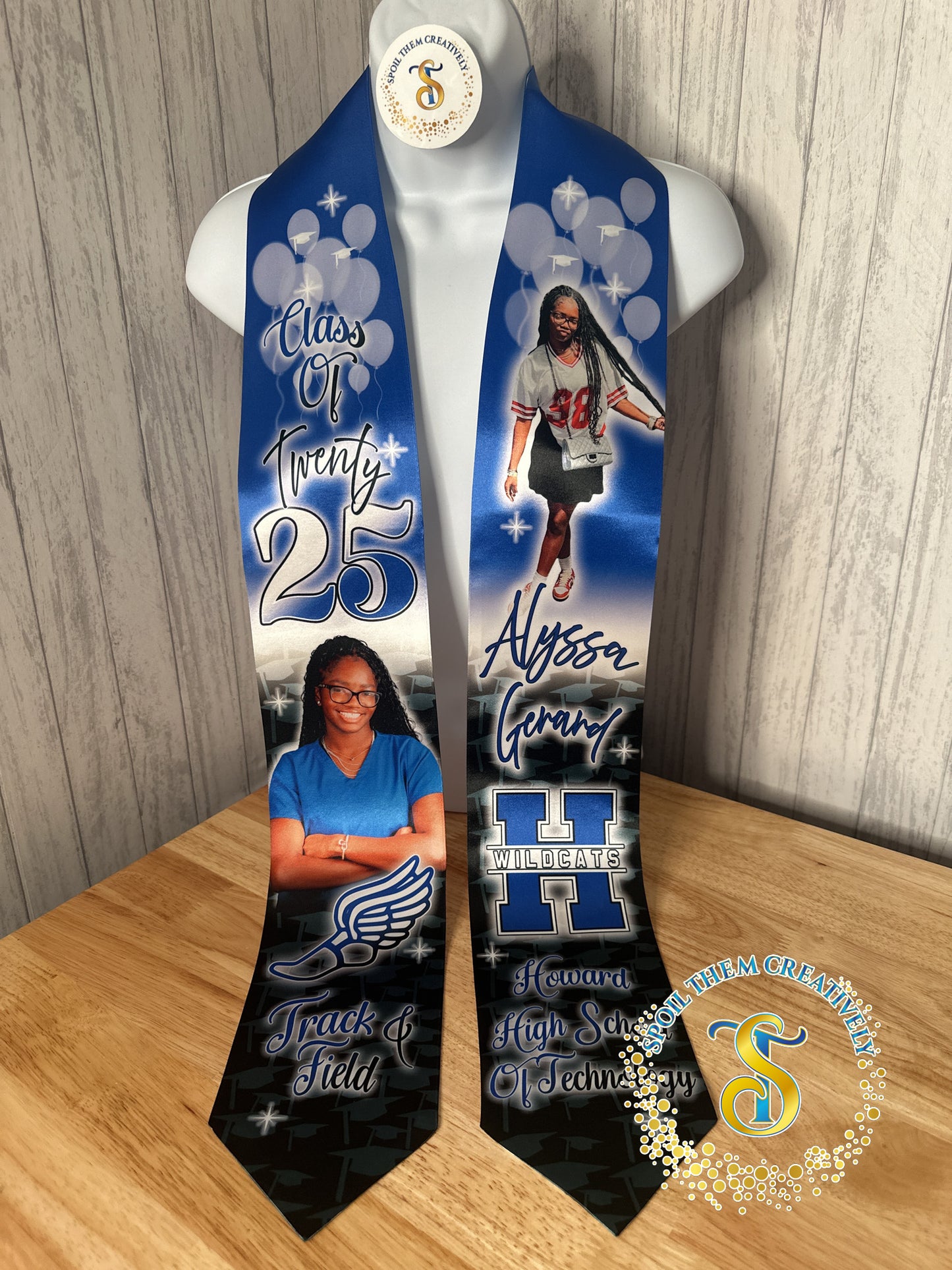 Graduation Stole with 2 Pictures