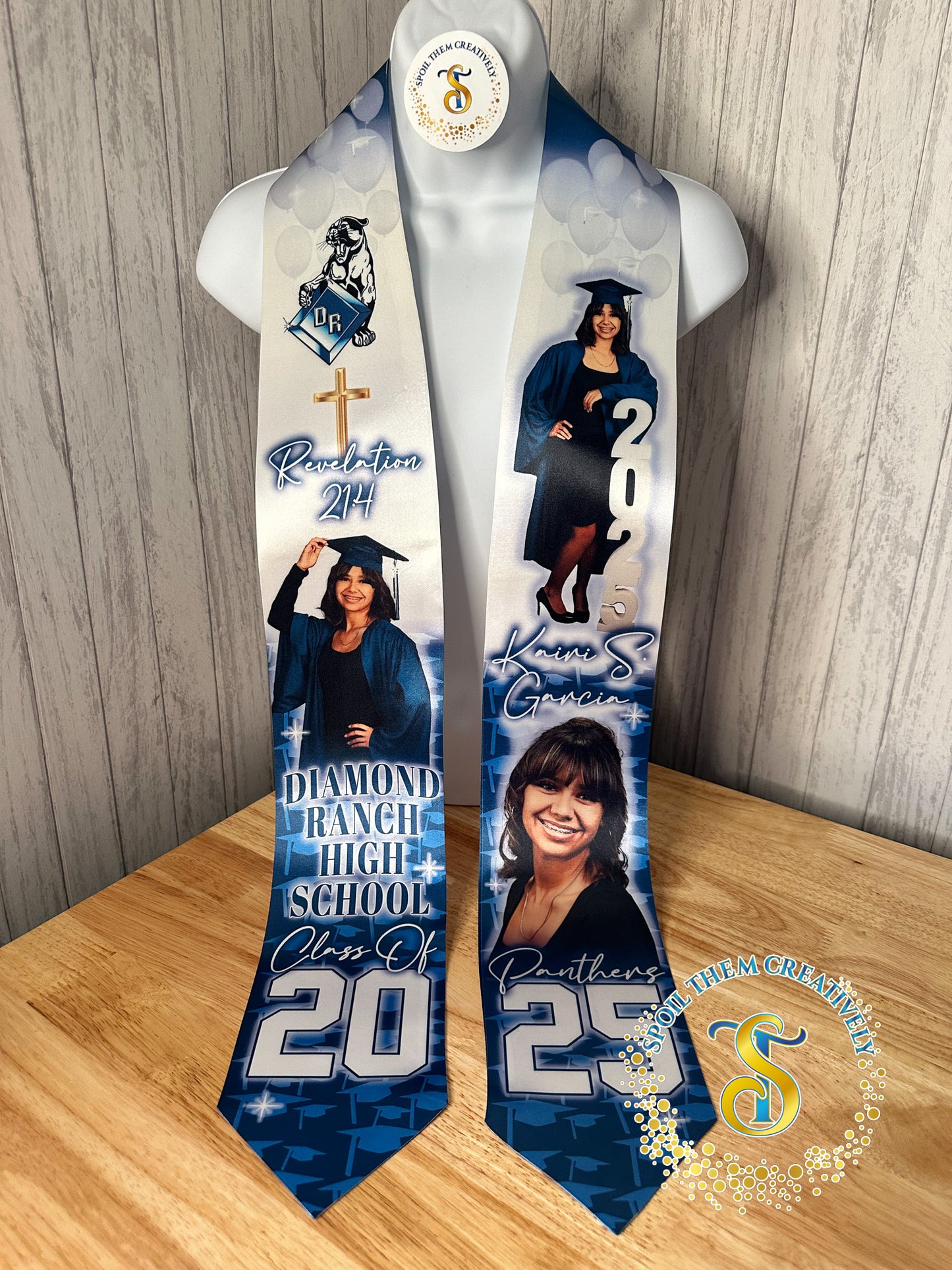 Graduation Stole with 3 Pictures