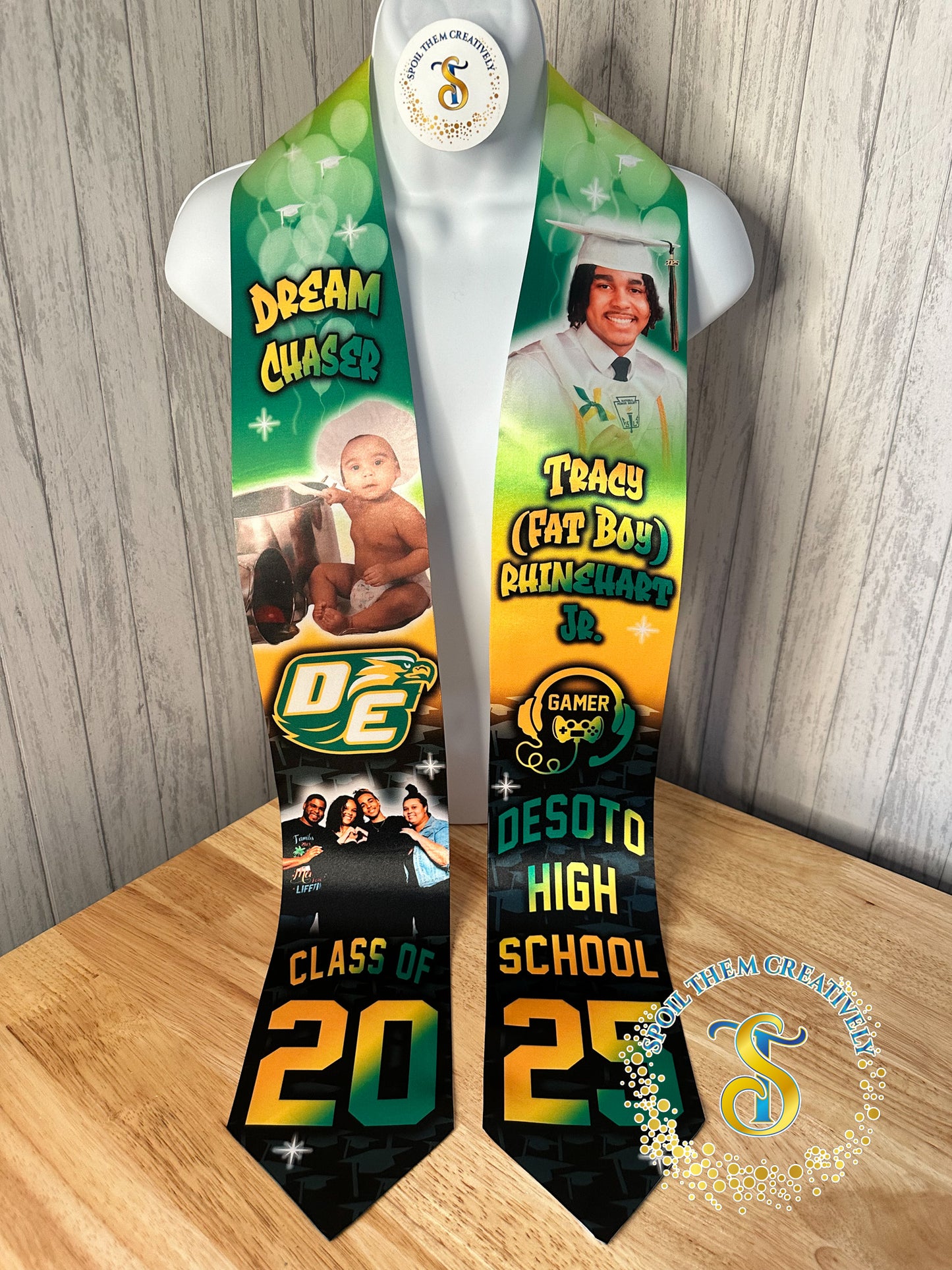 Graduation Stole with 3 Pictures