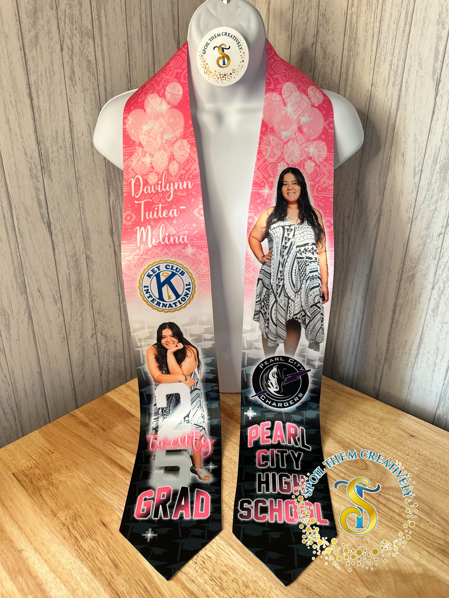 Graduation Stole with 2 Pictures