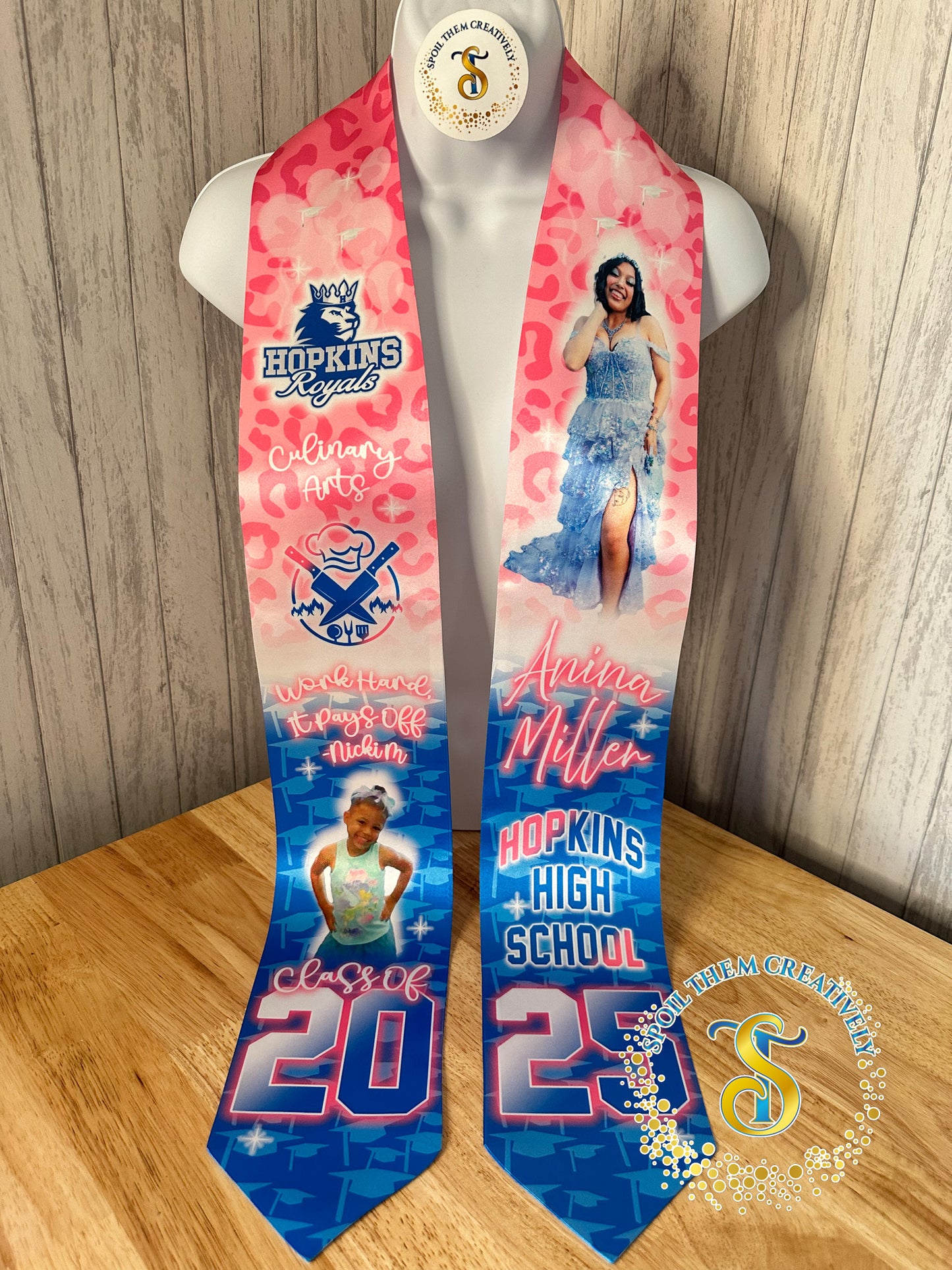 Graduation Stole with 2 Pictures