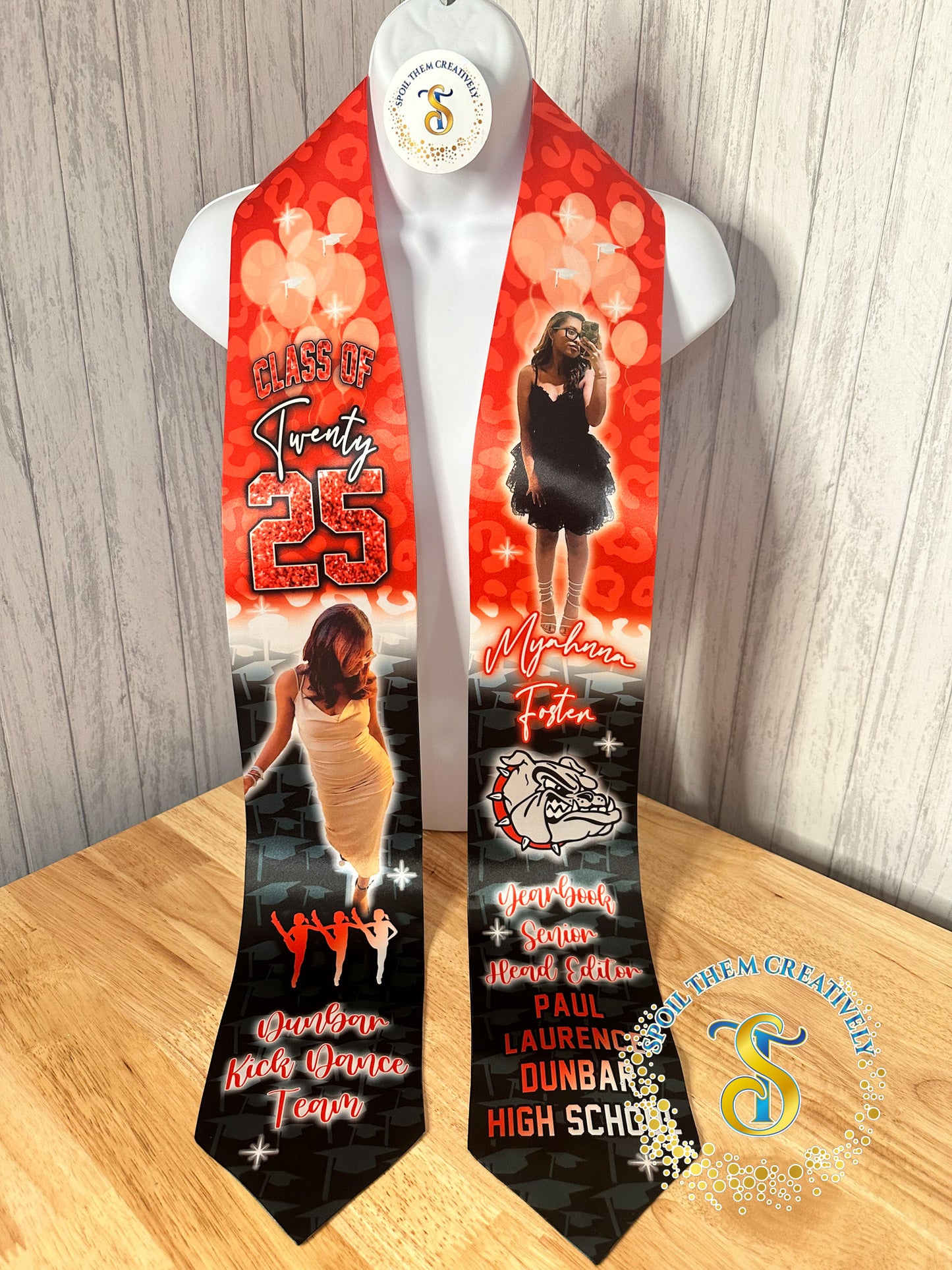 Graduation Stole with 2 Pictures