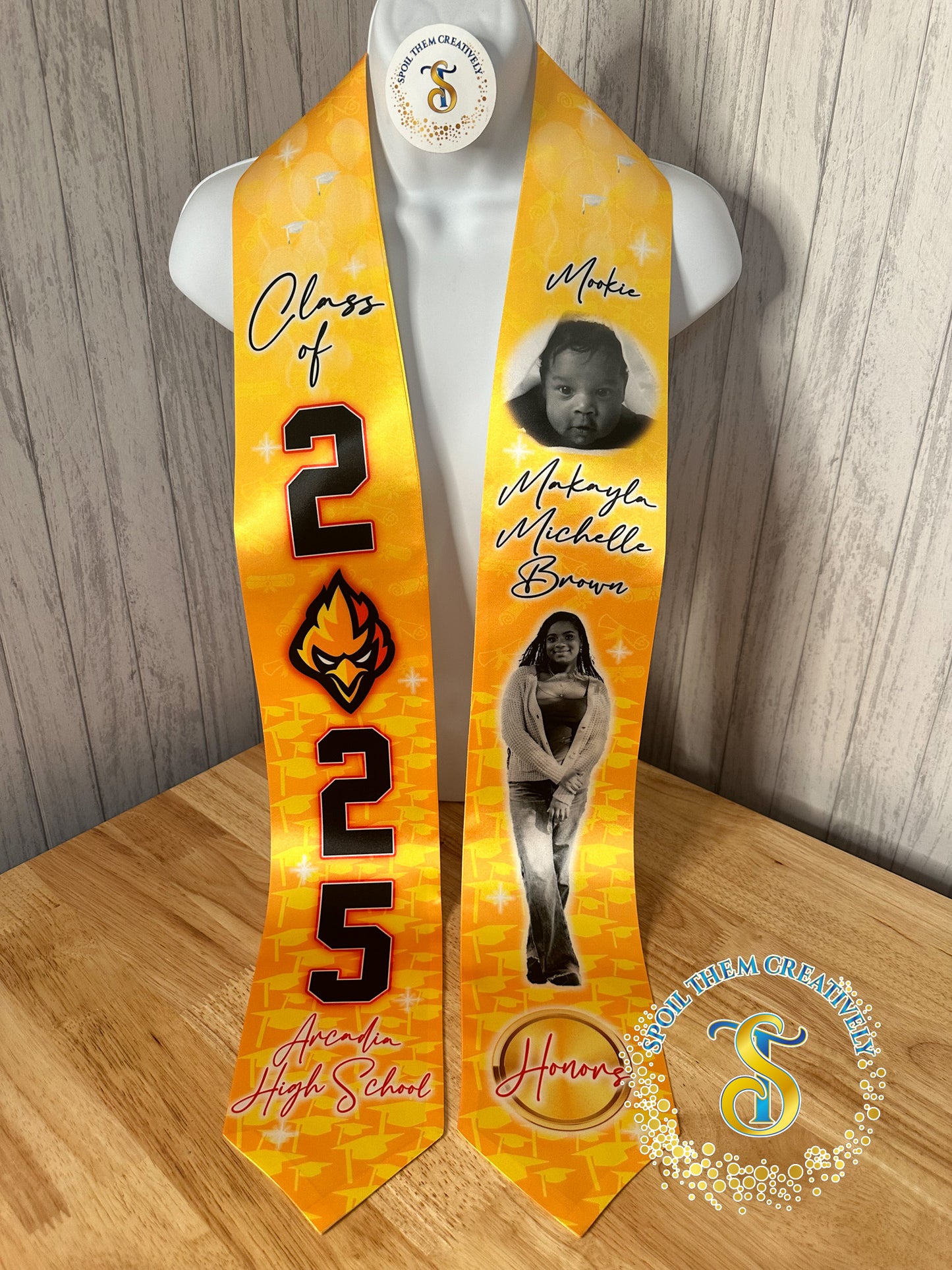 Graduation Stole with 2 Pictures