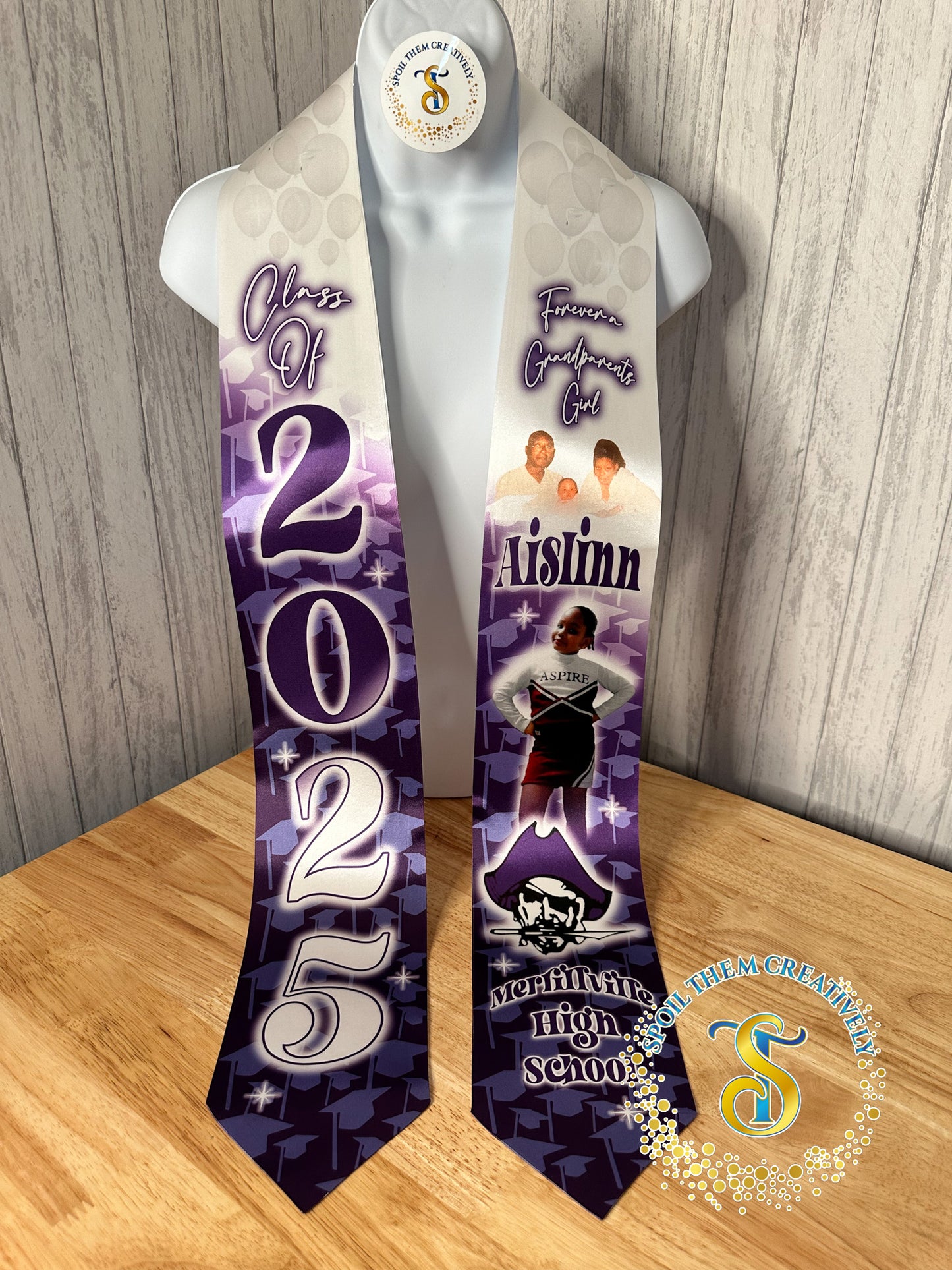 Graduation Stole with 2 Pictures