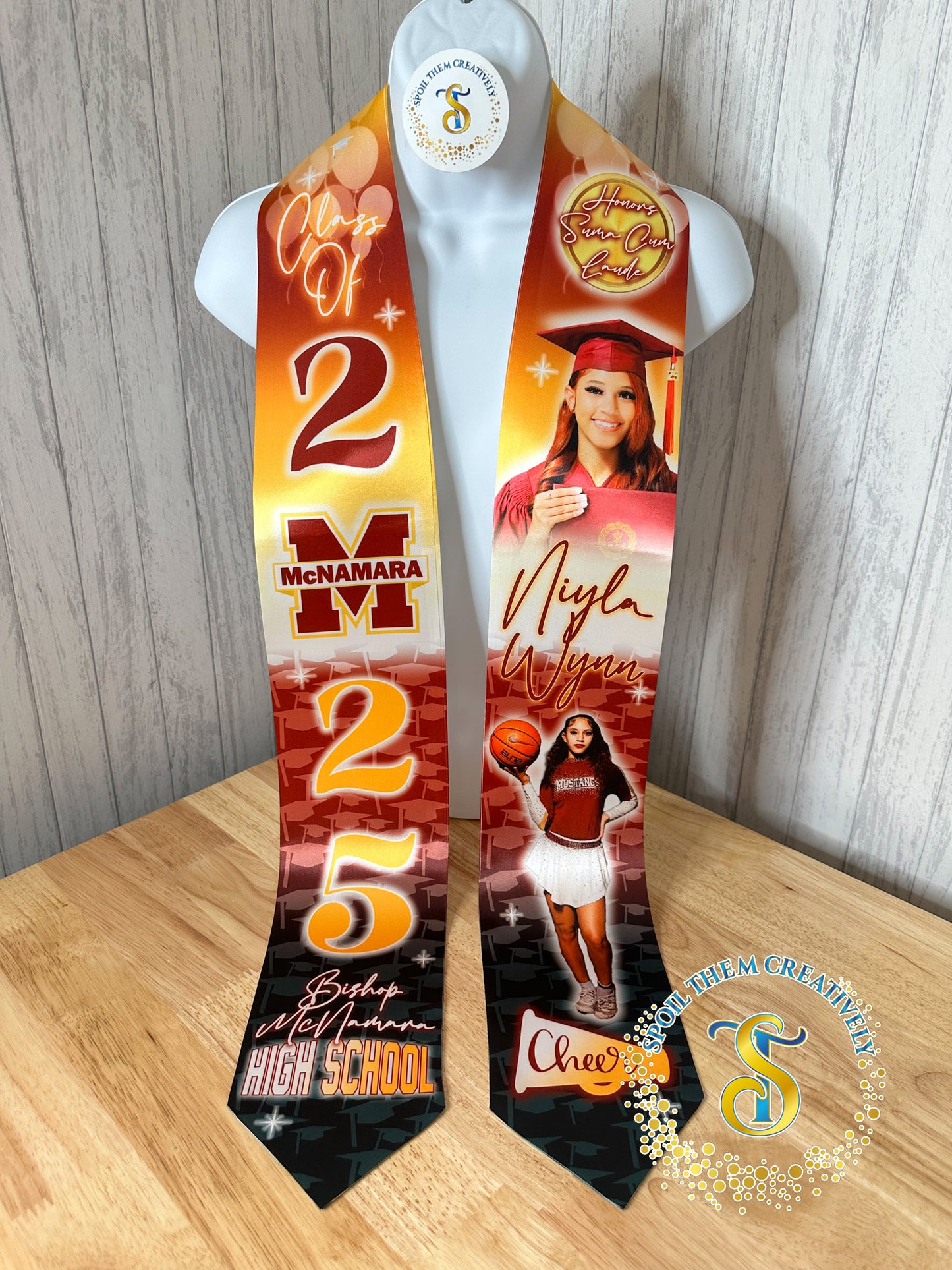 Graduation Stole with 2 Pictures