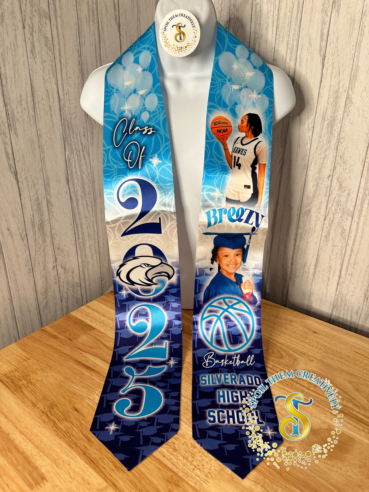 Graduation Stole with 2 Pictures