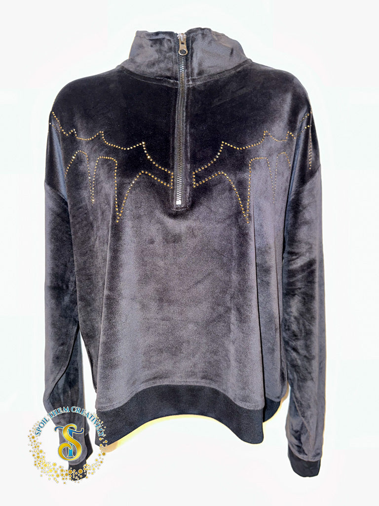 Custom Rhinestone Velour Track Suit