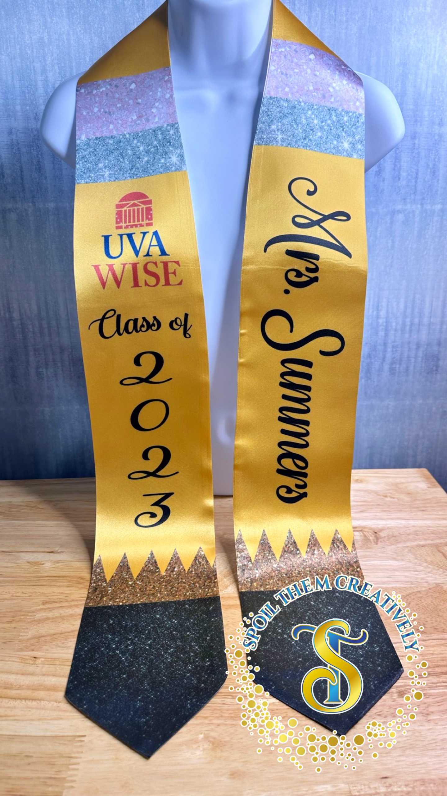 Teacher Pencil Graduation Stole