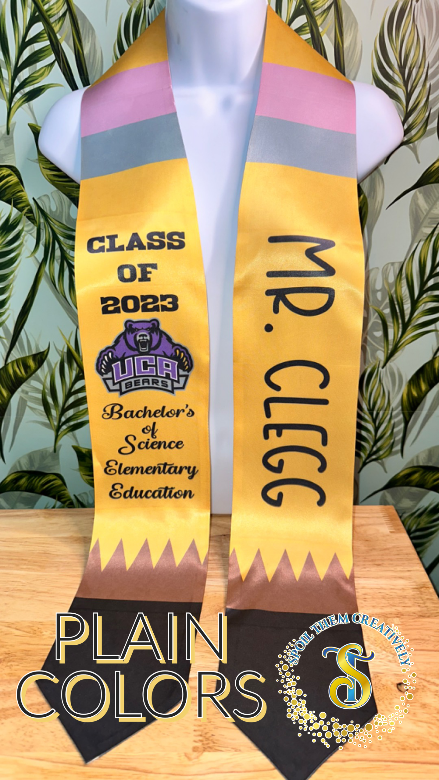 Teacher Pencil Graduation Stole