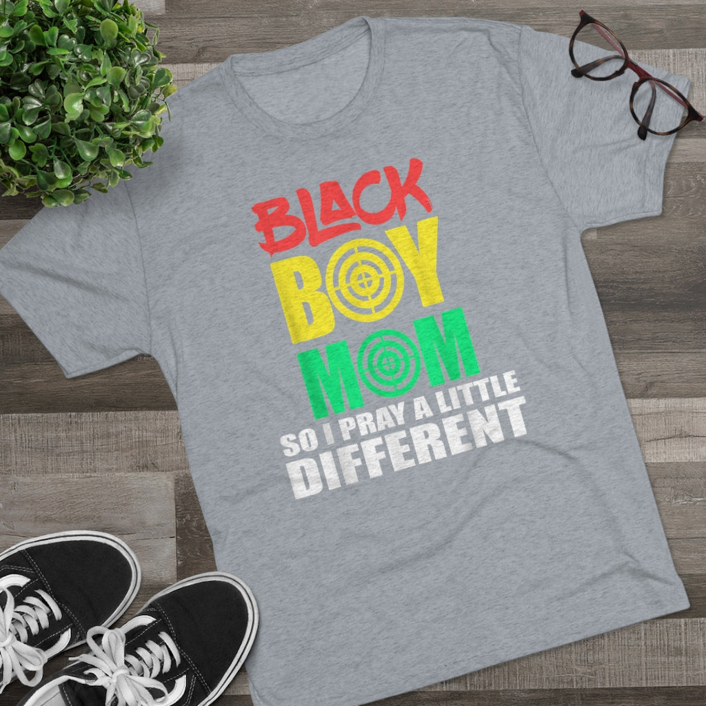 Black Boy Mom Unisex Tri-Blend Crew Tee