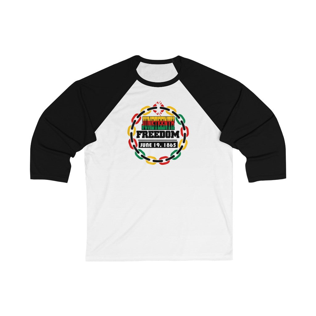 Juneteenth Raglan Adult Unisex 3\4 Sleeve Tee