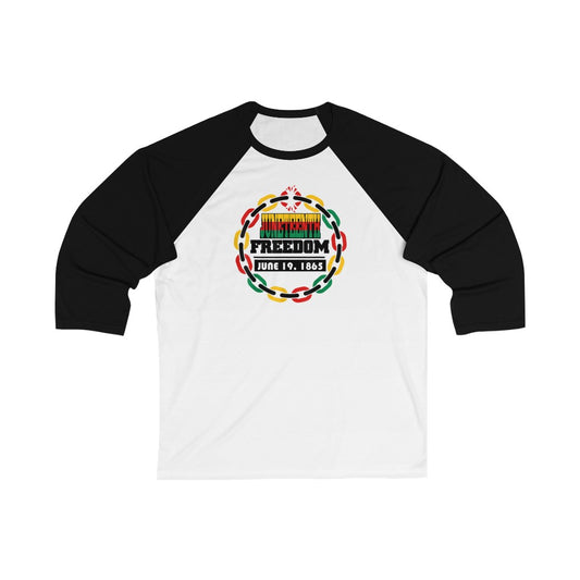 Juneteenth Raglan Adult Unisex 3\4 Sleeve Tee