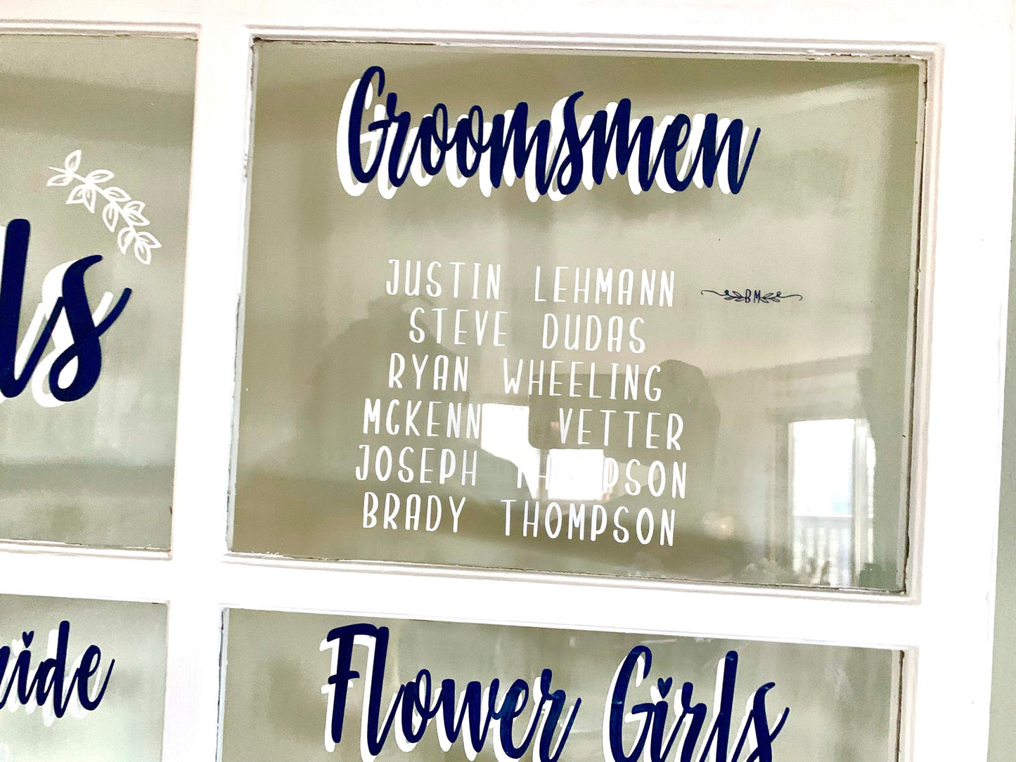 6 Pane Completed Wedding Window Display, Window Included | Wedding Window Display | For PICKUP ONLY
