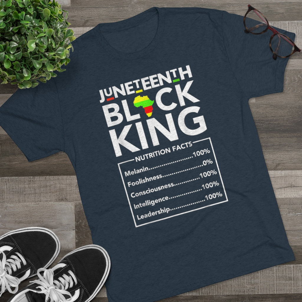 Juneteenth Black King Unisex Tri-Blend Crew Tee