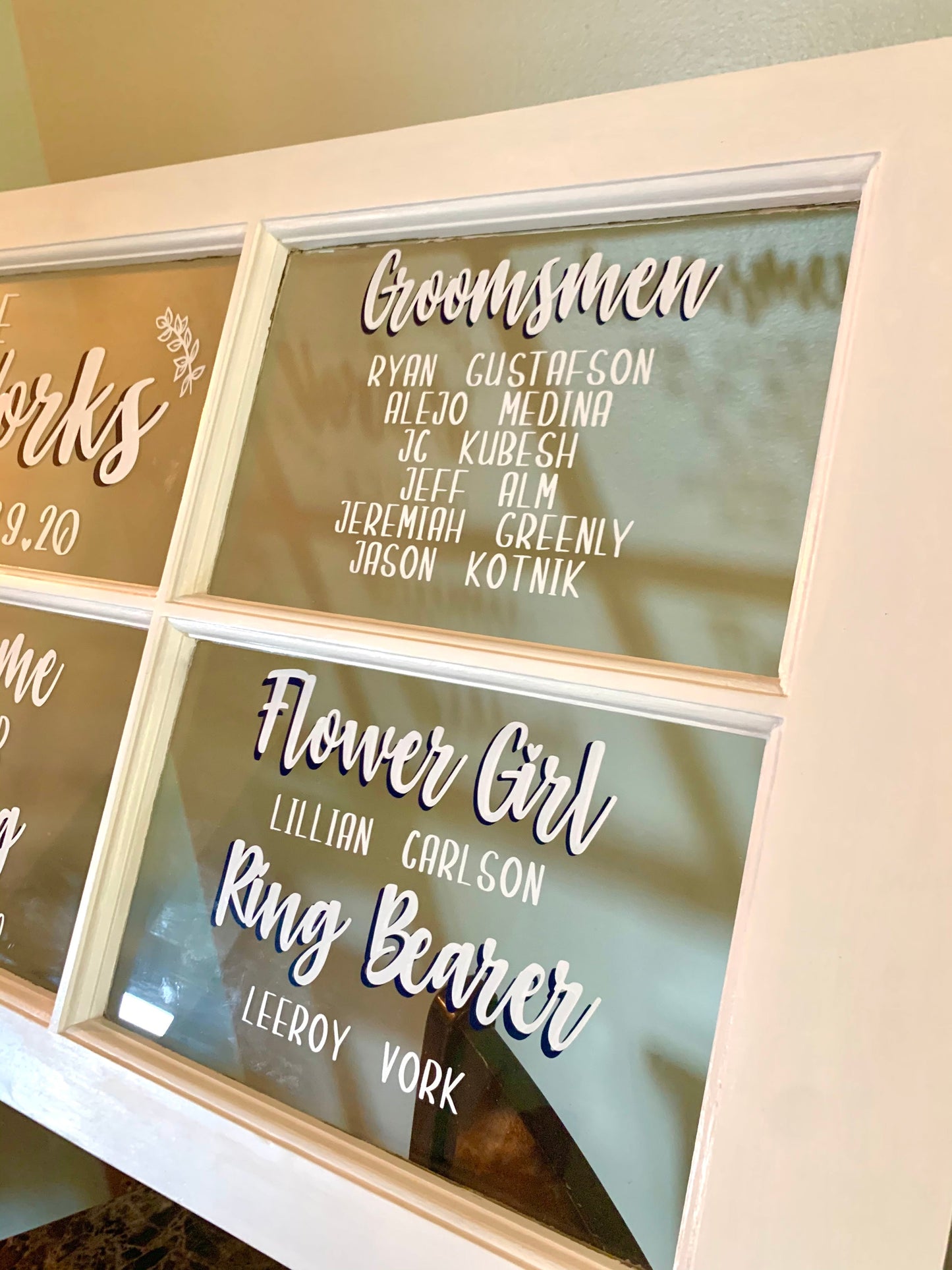6 Pane Completed Wedding Window Display, Window Included | Wedding Window Display | For PICKUP ONLY
