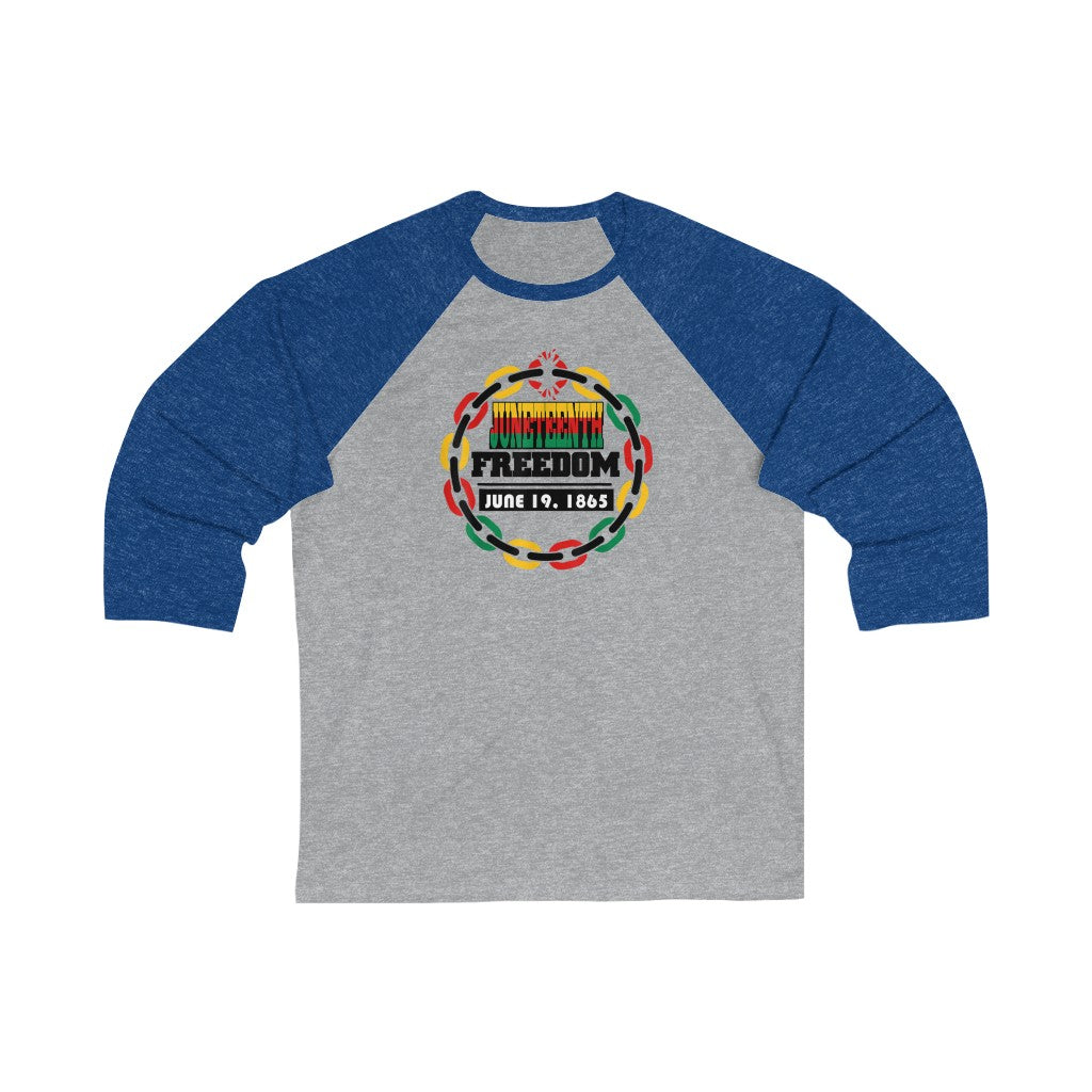 Juneteenth Raglan Adult Unisex 3\4 Sleeve Tee