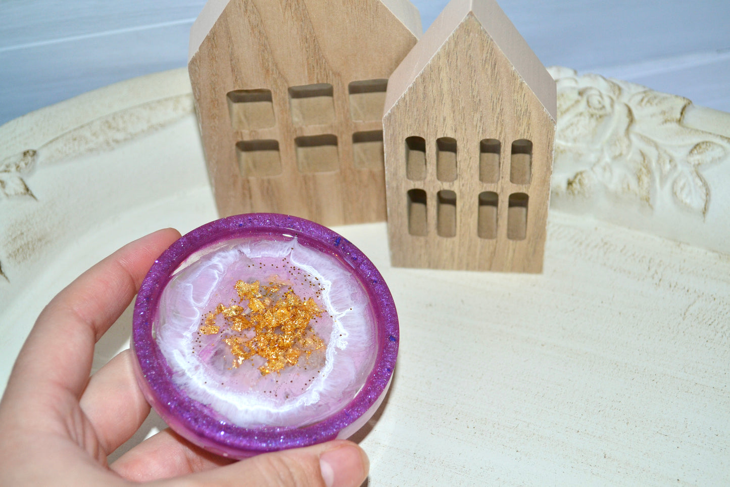 Purple and Gold Trinket Tray