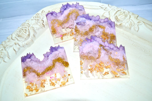Purple Dream Resin Coasters (set of 4)
