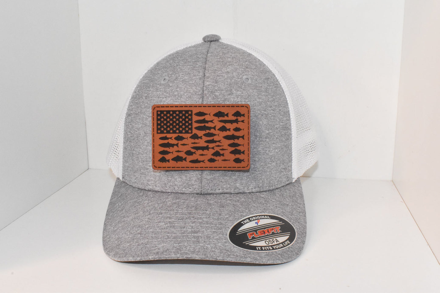 Fish Flag Leather Patch Hat