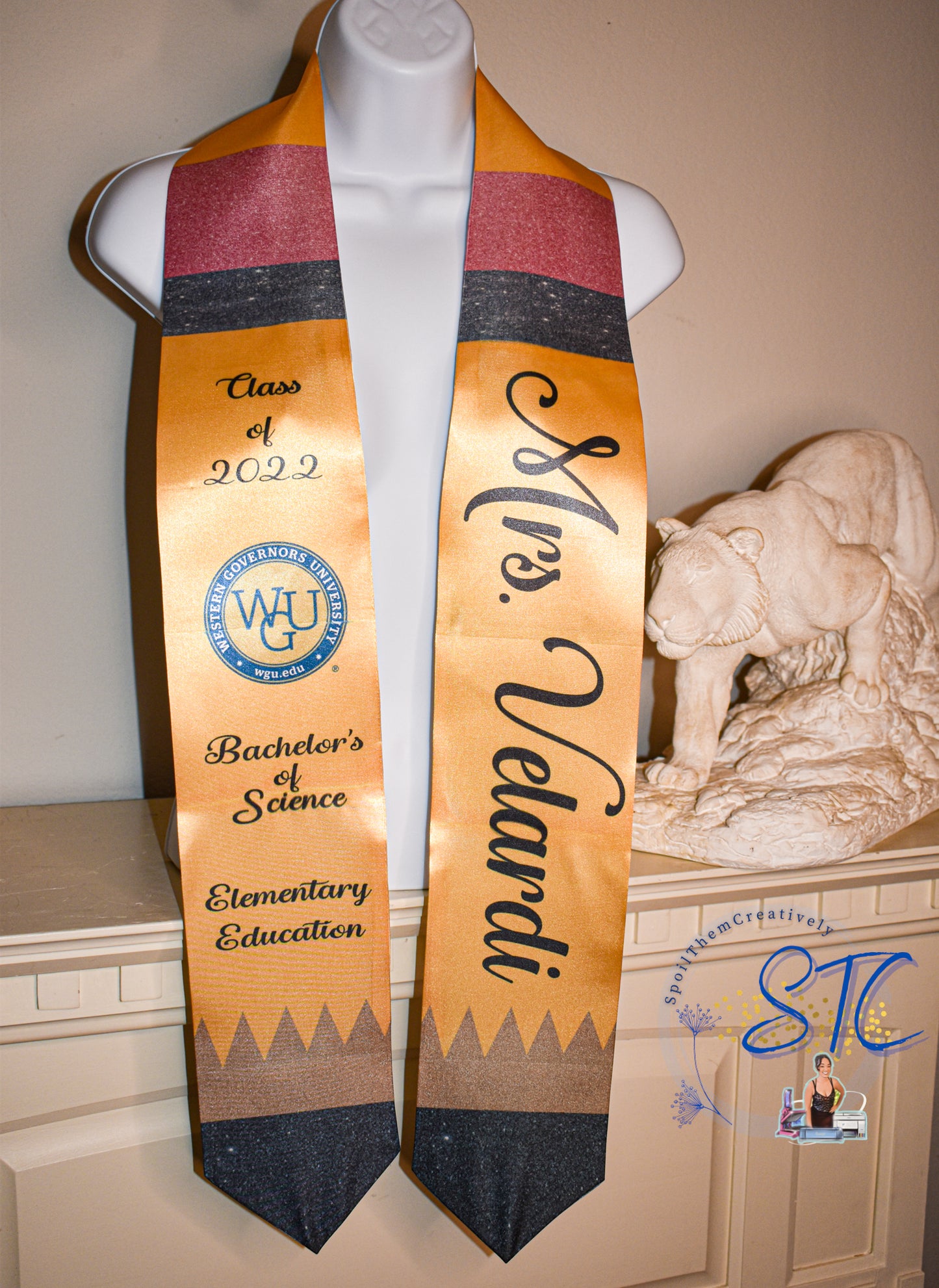 Teacher Pencil Graduation Stole