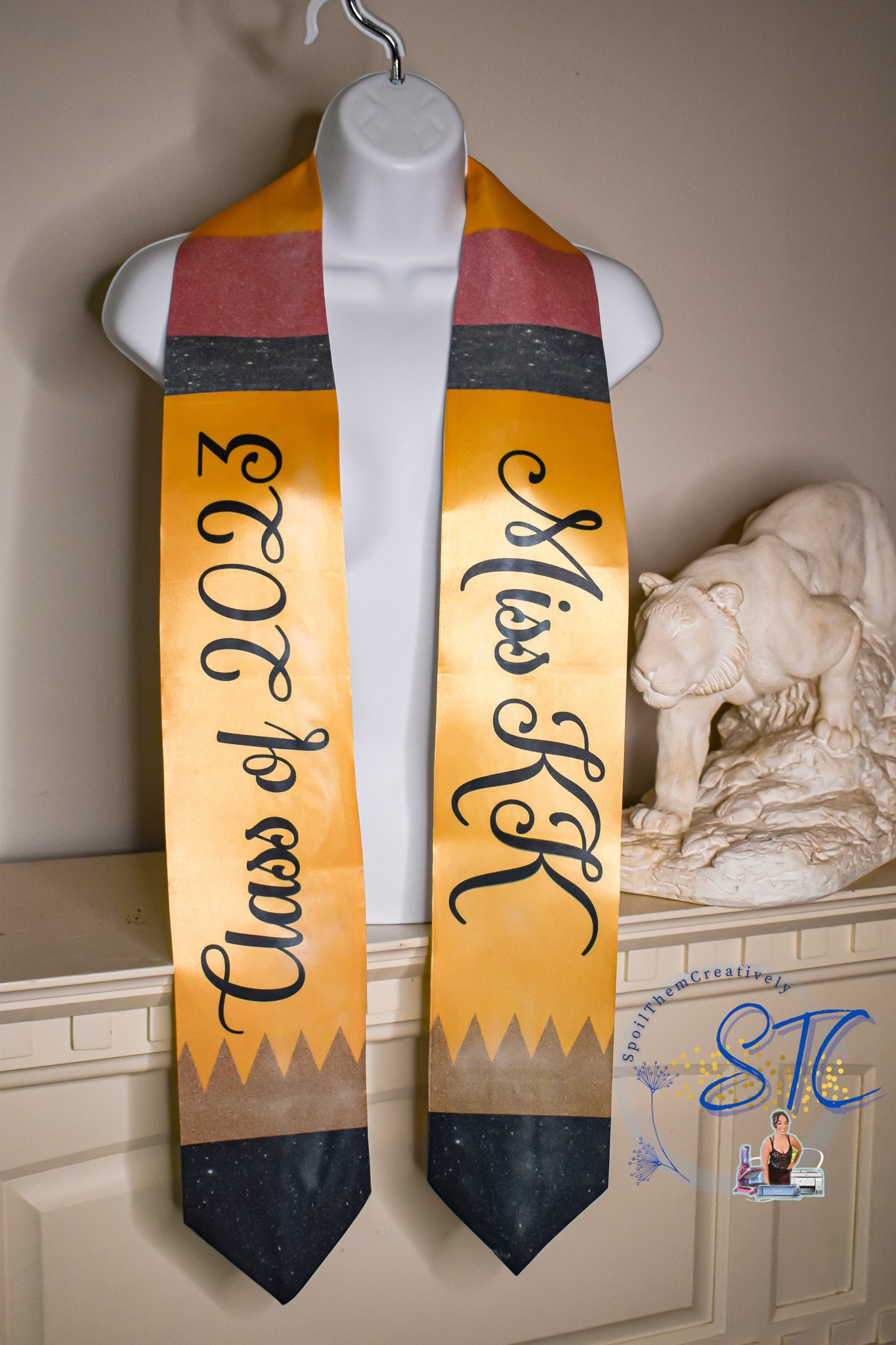 Teacher Pencil Graduation Stole