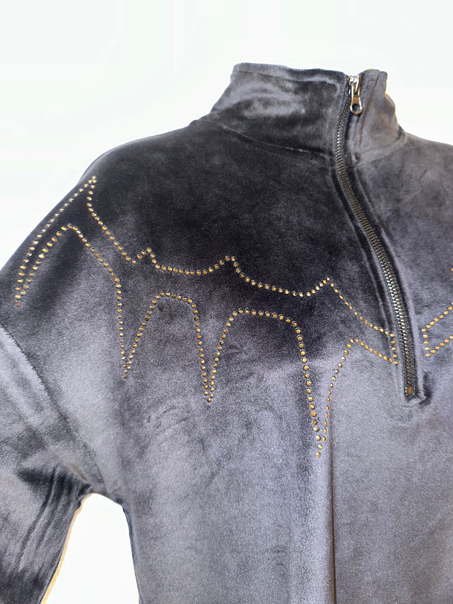 Rhinestone Velour Track Suit (Custom)