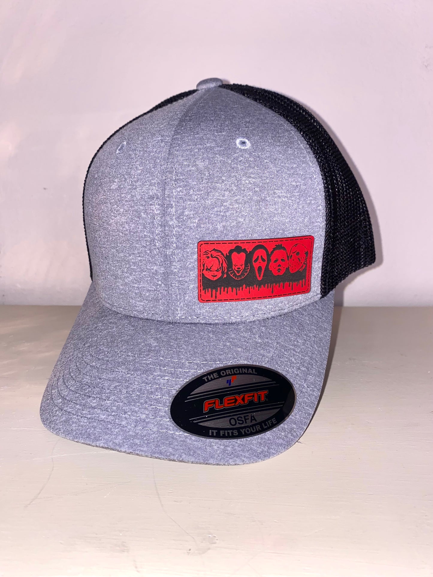 Halloween Red Leather Patch Hat
