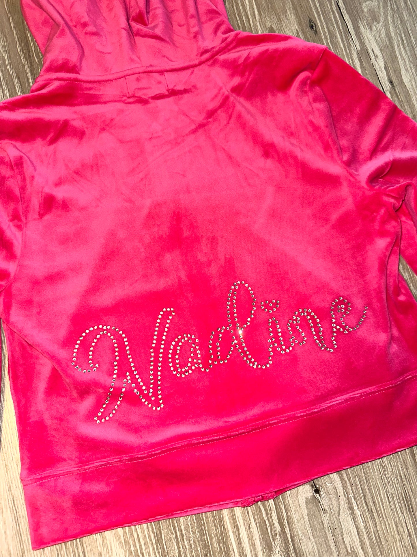 Rhinestone Velour Track Suit (Custom)