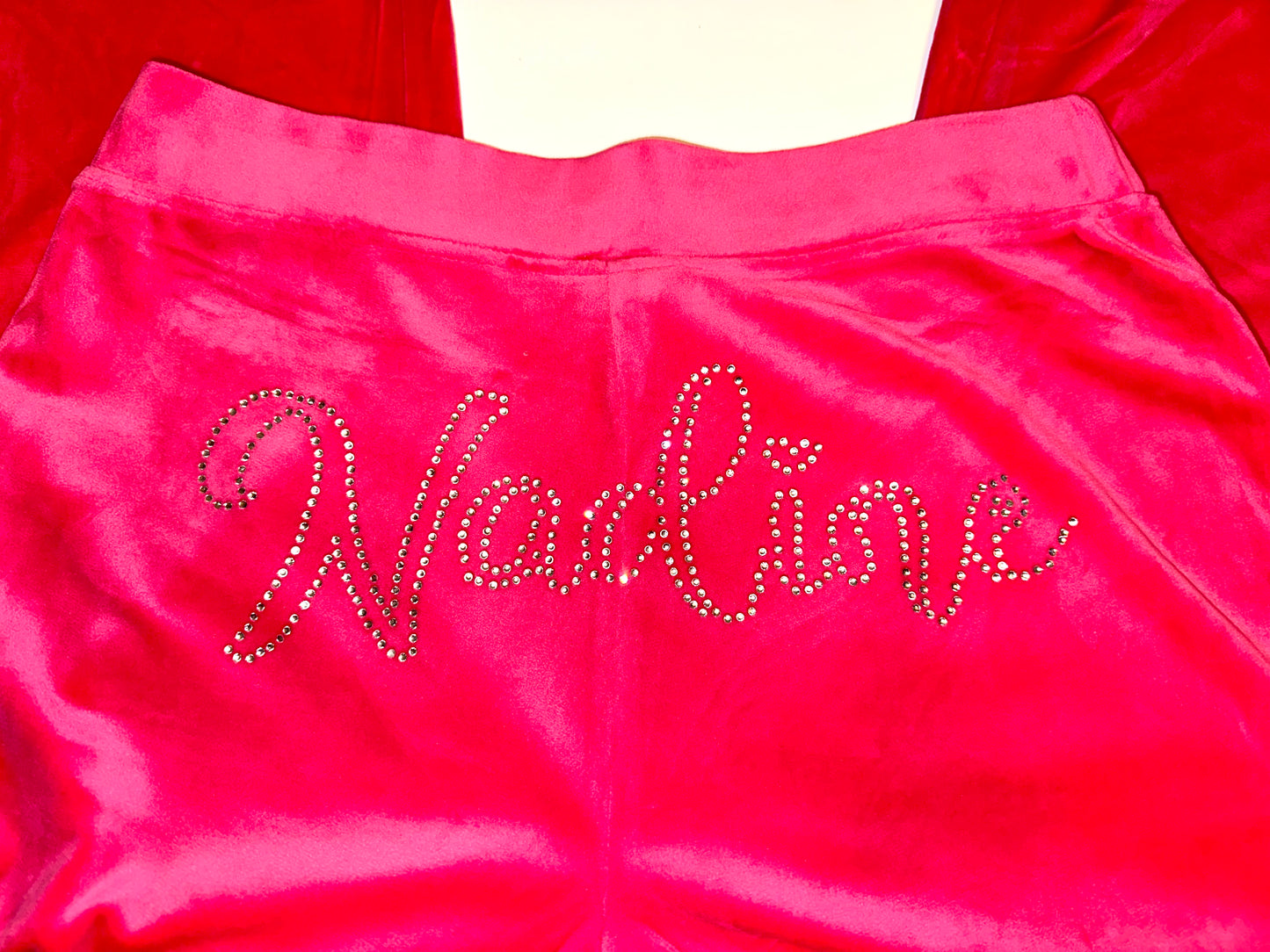 Rhinestone Velour Track Suit (Custom)
