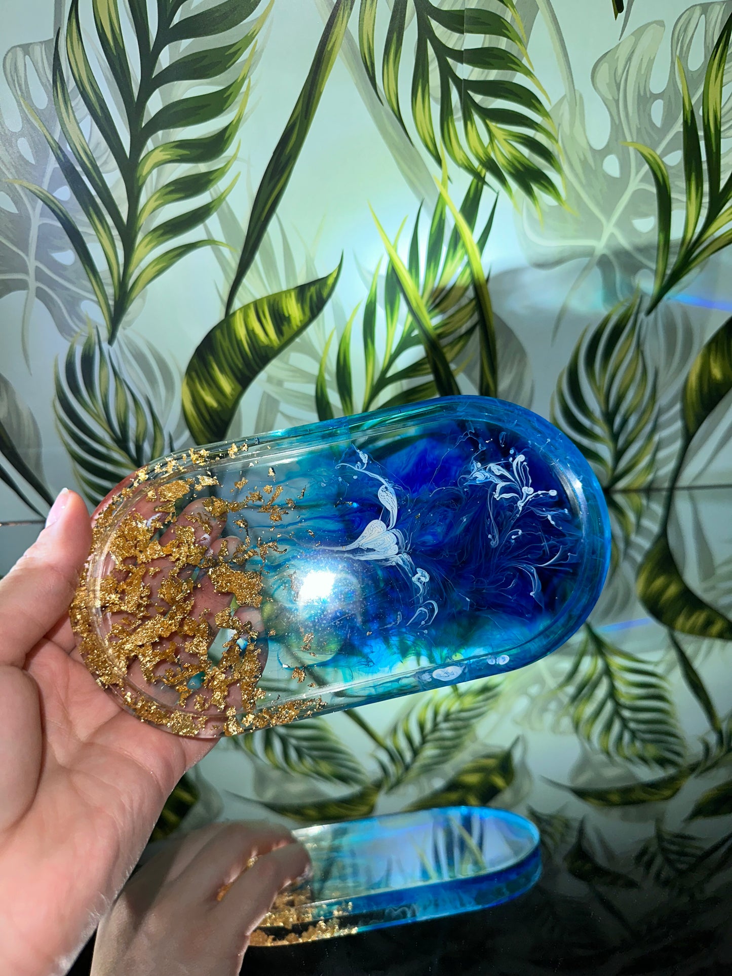 Blue Resin Trinket Tray