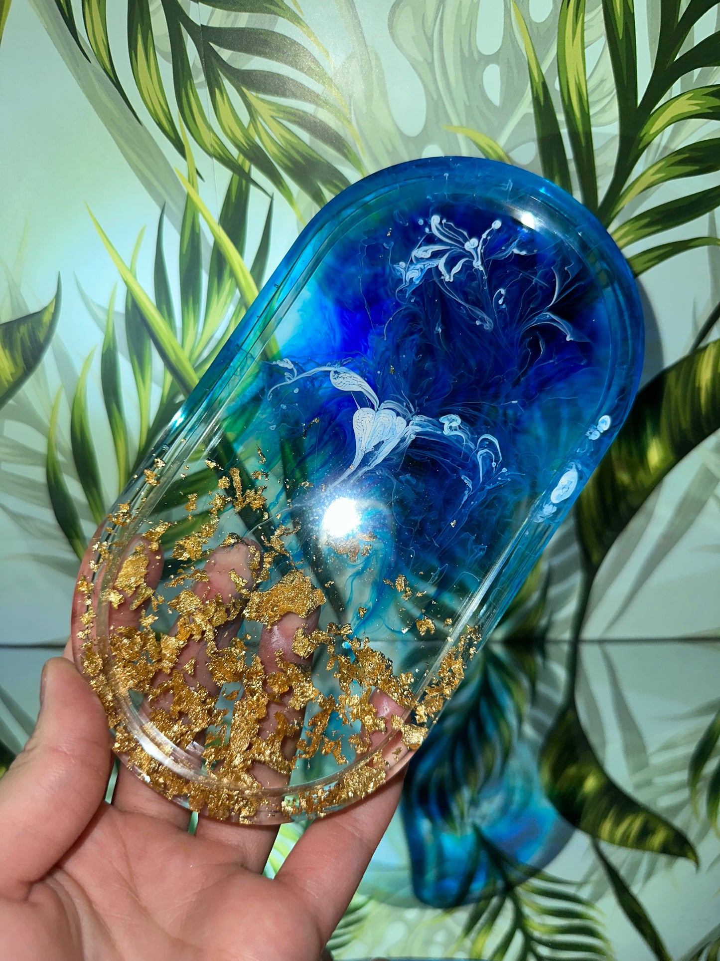 Blue Resin Trinket Tray