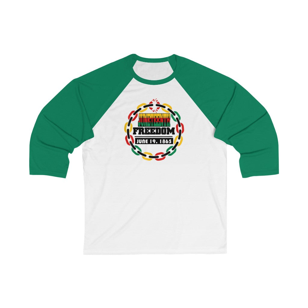 Juneteenth Raglan Adult Unisex 3\4 Sleeve Tee