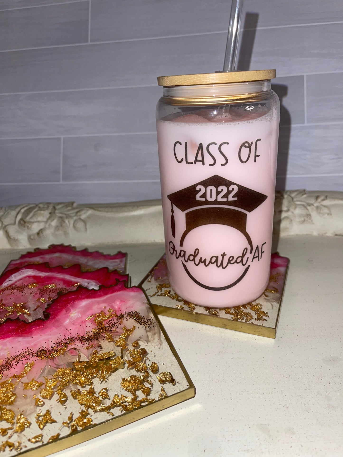 Personalized Graduation Beer Glass Cup (18oz)