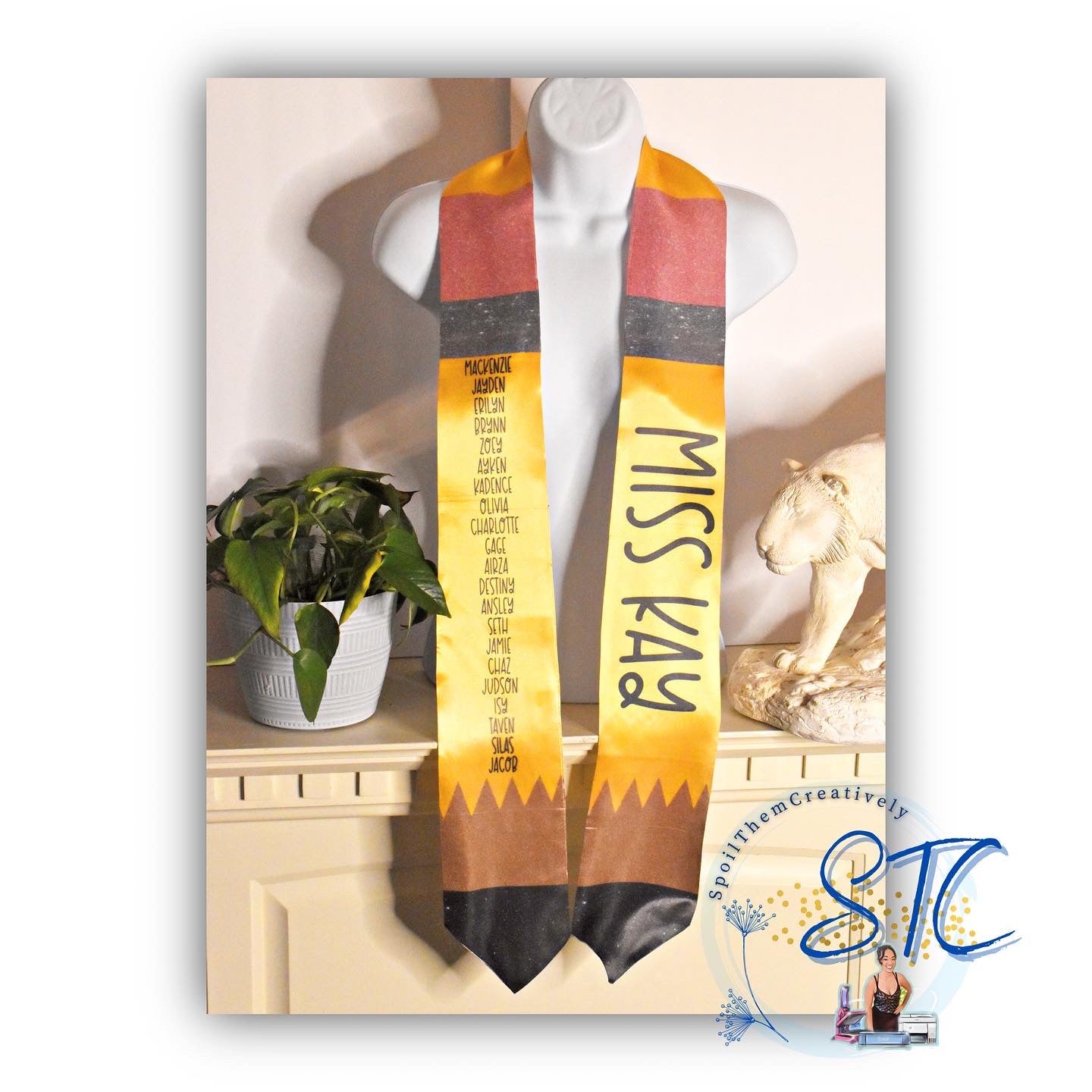 Teacher Pencil Graduation Stole