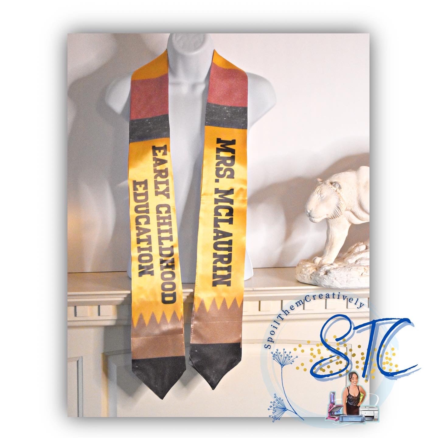 Teacher Pencil Graduation Stole