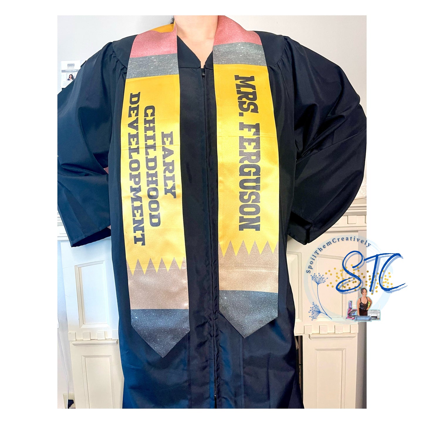 Teacher Pencil Graduation Stole