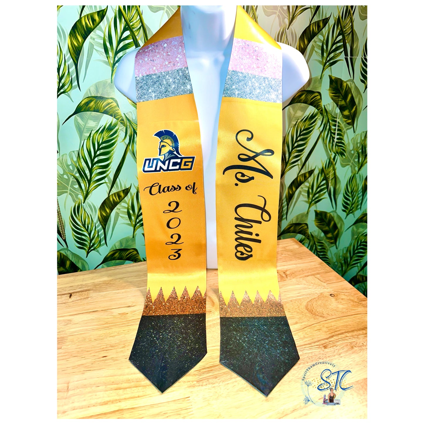 Teacher Pencil Graduation Stole