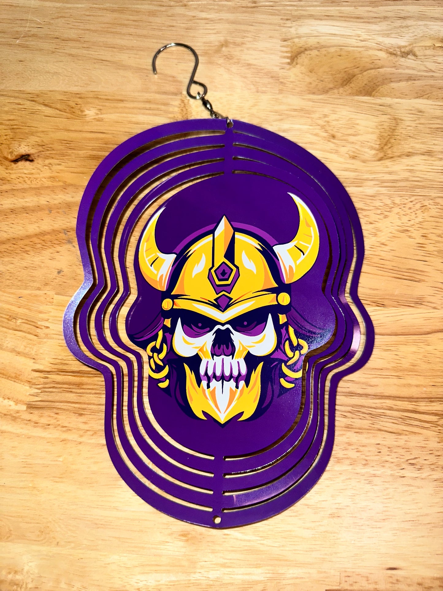 Purple and Gold Skull Wind Spinner