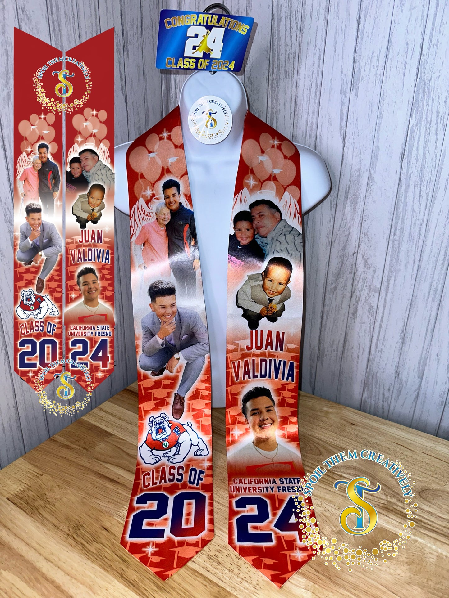 Graduation Stole with 5 Pictures
