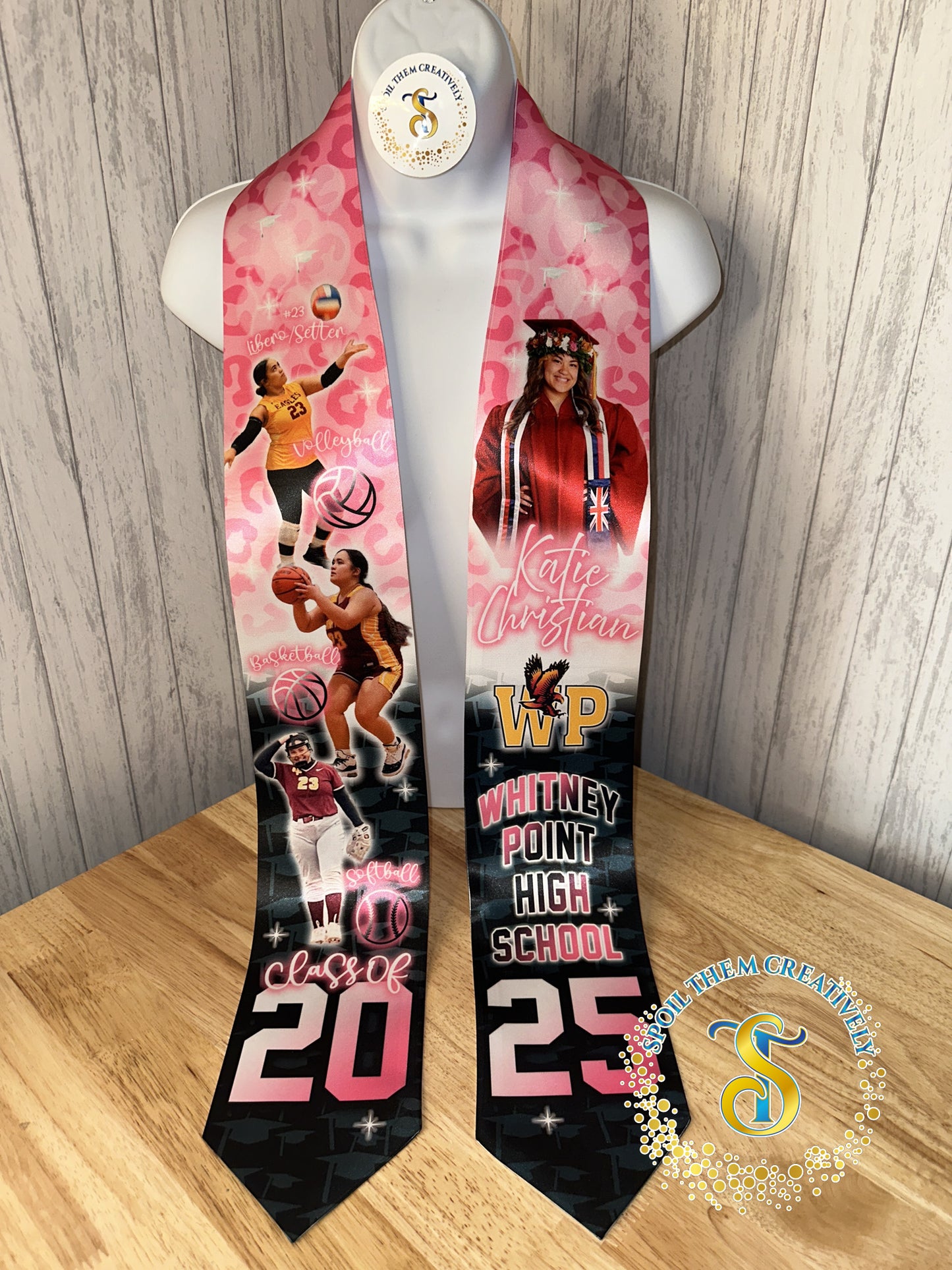 Graduation Stole with 4 Pictures