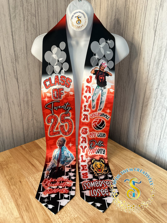 Graduation Stole with 2 Pictures