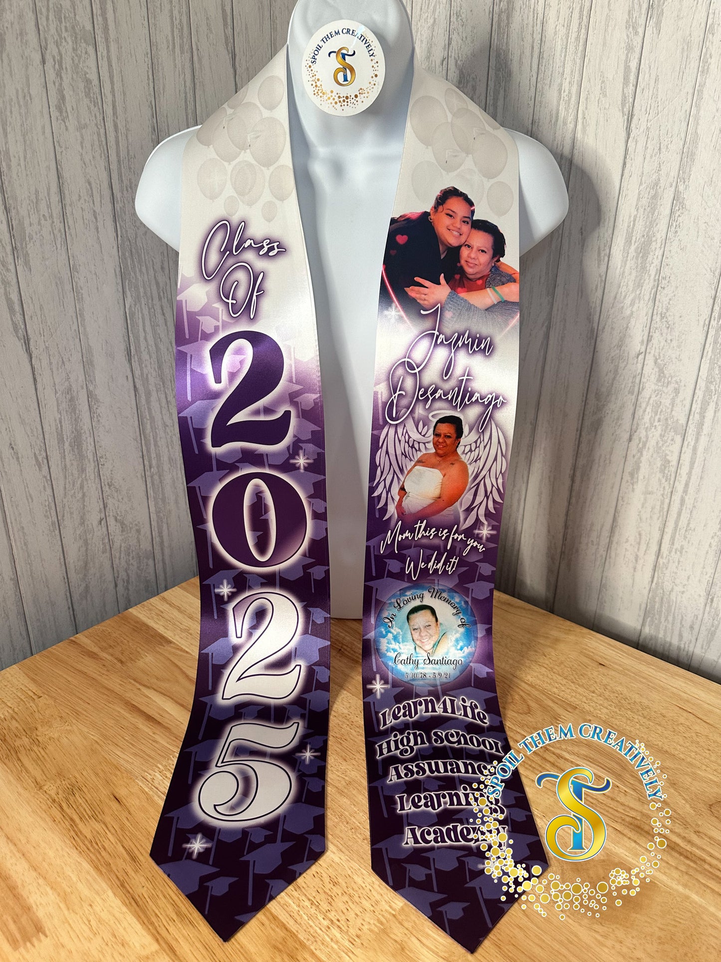 Graduation Stole with 2 Pictures