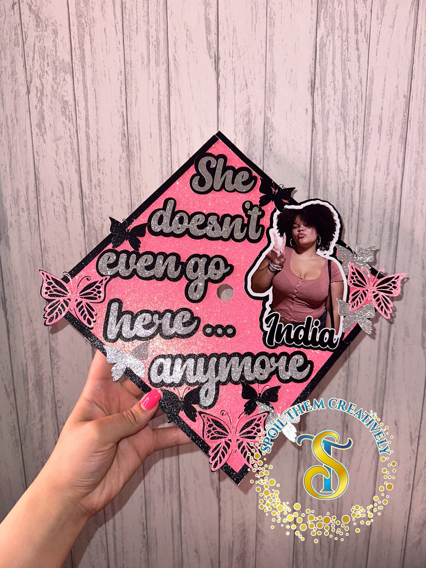 Graduation cap topper with personalized design 