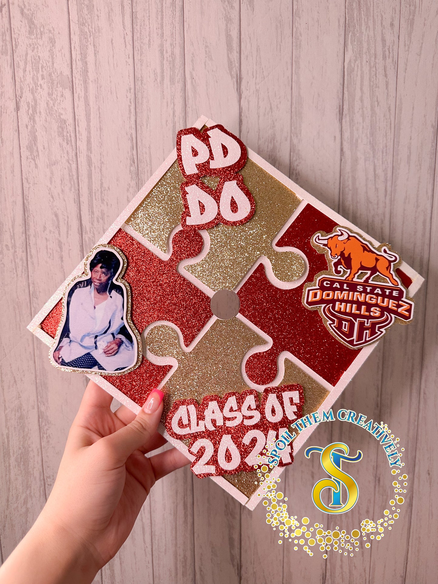 Graduation cap with personalized autism design 
