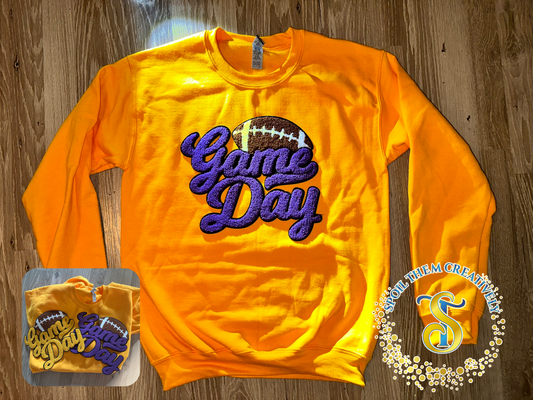 Game Day Football Chenille Crewneck