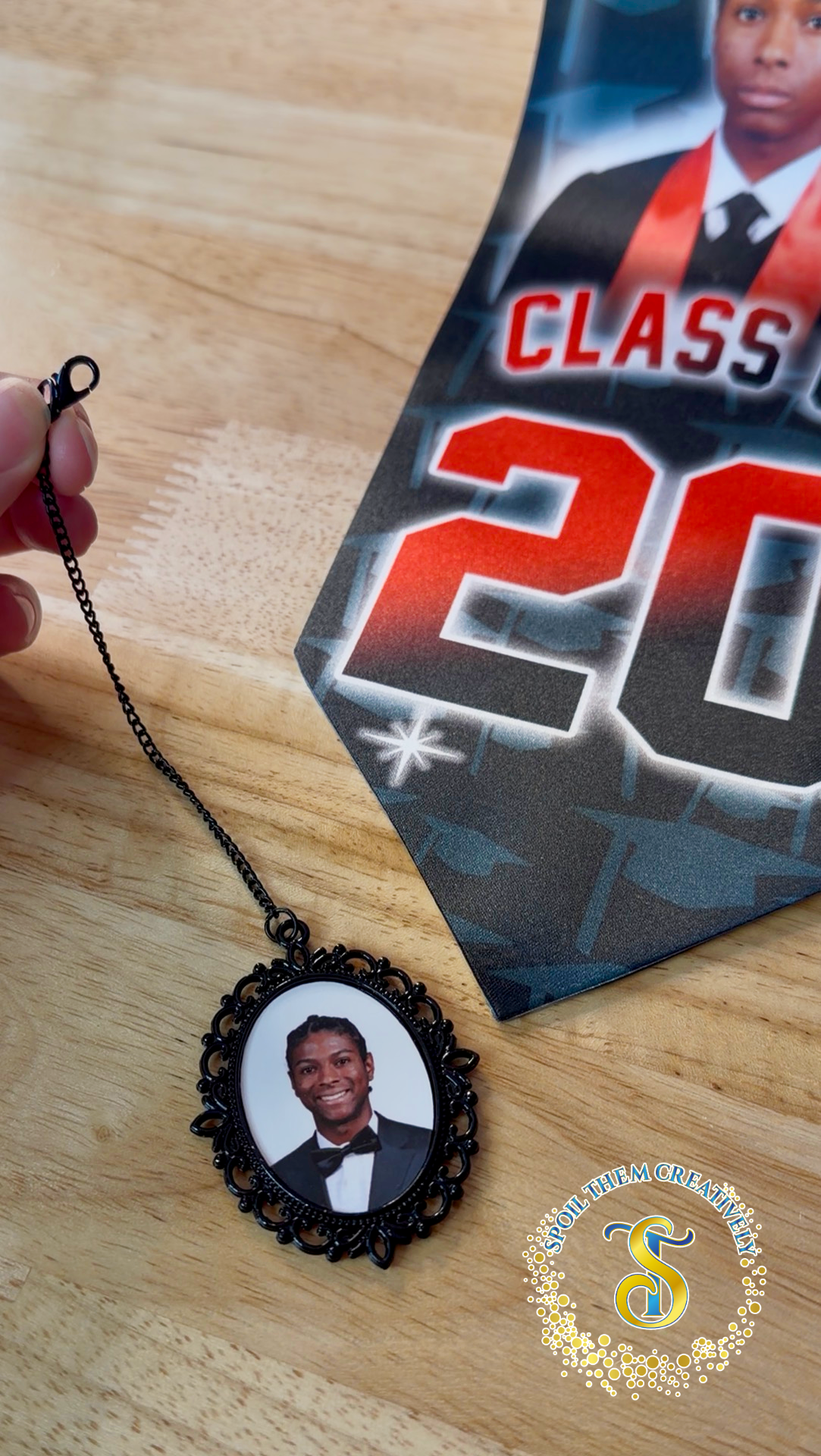 Black Photo Tassel Charm for Graduation Cap