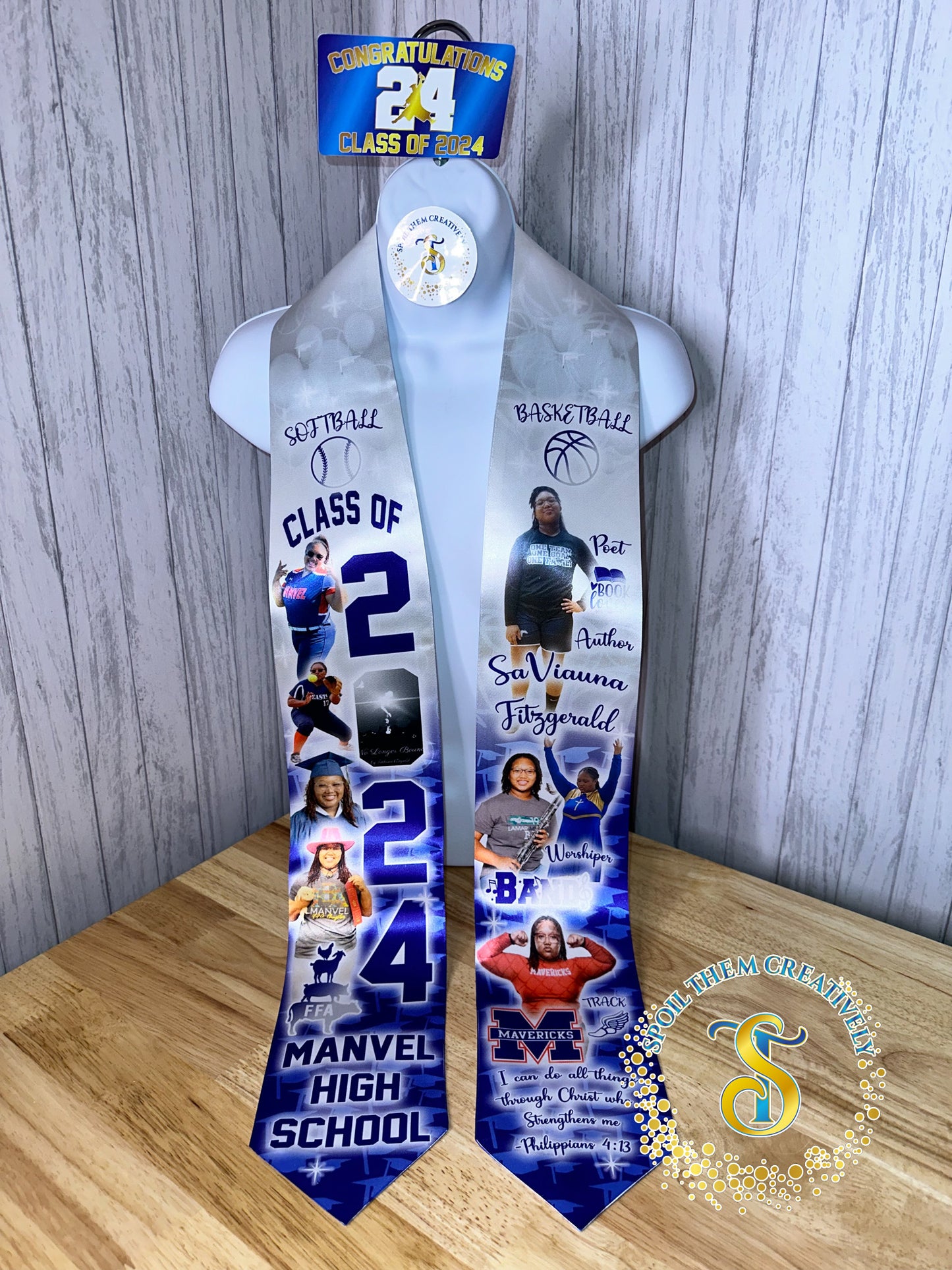 Graduation Stole with 6 Pictures