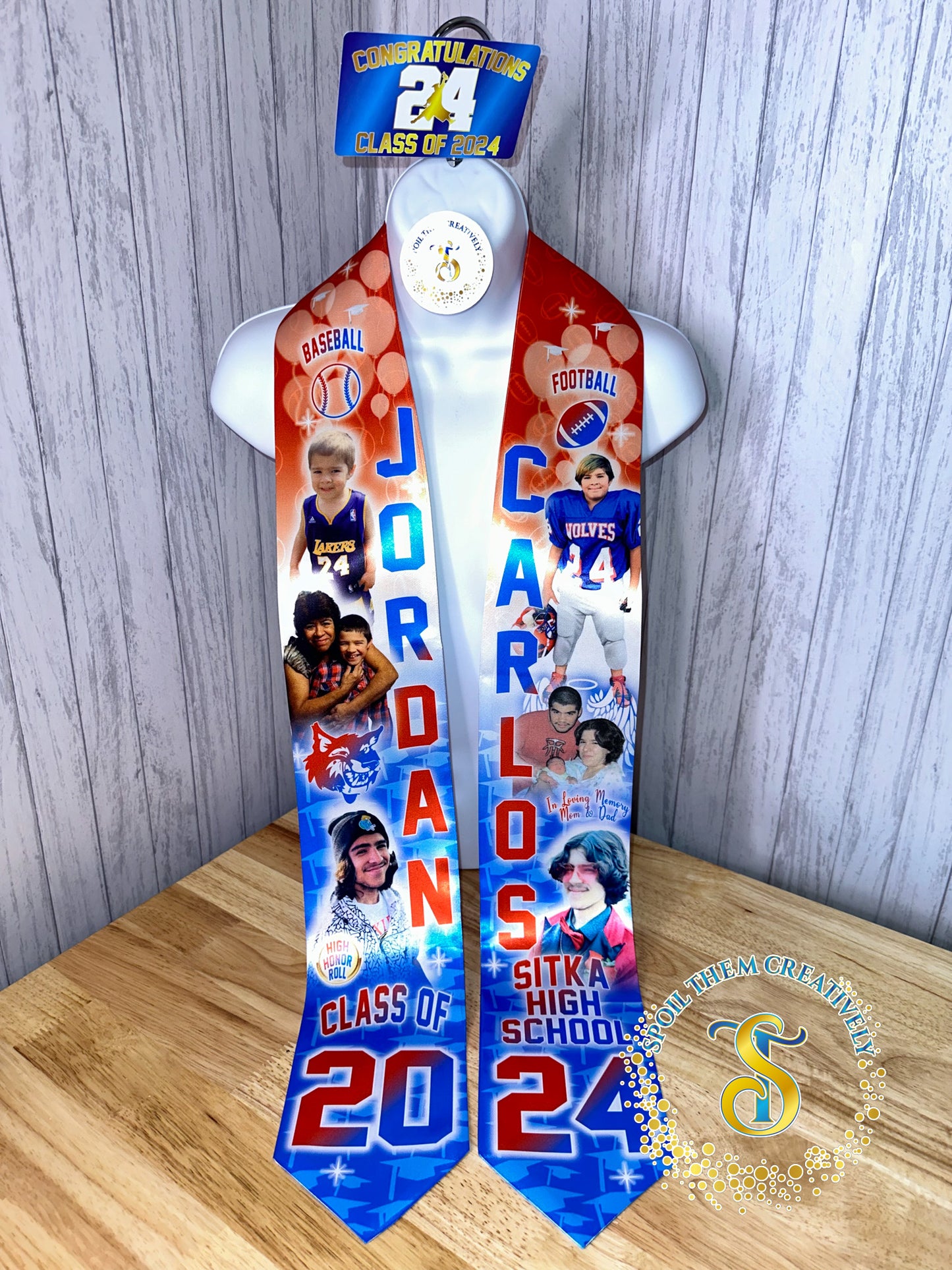 Graduation Stole with 6 Pictures